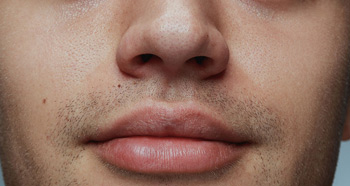 Mans nose and lips